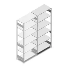 Fachbodenregal Heavy Duty 2500x1000x500 mm (hxbxt) 6 Ebenen 150 kg Anbauregal