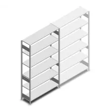 Fachbodenregal Heavy Duty 2500x1300x400 mm (hxbxt) 6 Ebenen 150 kg Anfangsregal