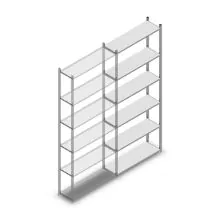 Fachbodenregal Light Duty 2500x1000x300 mm (hxbxt) 6 Ebenen Anbauregal