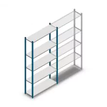 Fachbodenregal Medium Duty 2000x1000x300 mm (hxbxt) 5 Ebenen blau Anfangsregal