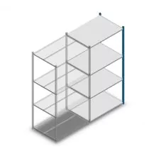 Fachbodenregal Medium Duty 2000x1000x700 mm (hxbxt) 4 Ebenen blau Anbauregal
