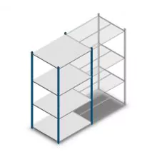 Fachbodenregal Medium Duty 2000x1000x800 mm (hxbxt) 4 Ebenen blau Anfangsregal