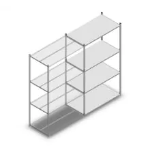Fachbodenregal Medium Duty 2000x1150x600 mm (hxbxt) 4 Ebenen verzinkt Anbauregal