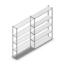 Fachbodenregal Medium Duty 2000x1300x300 mm (hxbxt) 5 Ebenen verzinkt Anbauregal