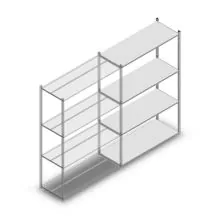 Fachbodenregal Medium Duty 2000x1300x500 mm (hxbxt) 4 Ebenen verzinkter Anbauregal