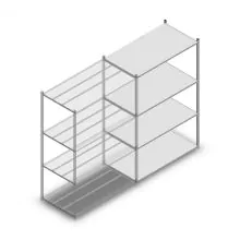 Fachbodenregal Medium Duty 2000x1300x700 mm (hxbxt) 4 Ebenen verzinkt Anbauregal