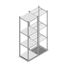 Fachbodenregal Medium Duty 2000x550x500 mm (hxbxt) 4 Ebenen verzinkt Anfangsregal