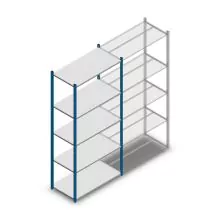 Fachbodenregal Medium Duty 2200x1000x500 mm (hxbxt) 5 Ebenen Blau Anfangsregal