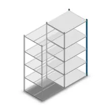 Fachbodenregal Medium Duty 2200x1000x800 mm (hxbxt) 5 Ebenen Blau Anbauregal