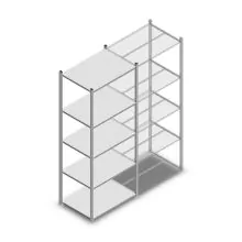 Fachbodenregal Medium Duty 2200x850x600 mm (hxbxt) 5 Ebenen verzinkt Anfangsregal