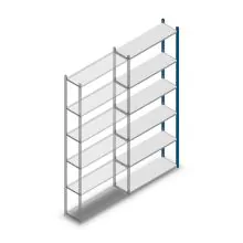 Fachbodenregal Medium Duty 2500x1000x300 mm (hxbxt) 6 Ebenen blau Anbauregal