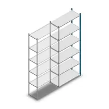 Fachbodenregal Medium Duty 2500x1000x400 mm (hxbxt) 6 Ebenen blau Anbauregal