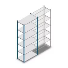 Fachbodenregal Medium Duty 2500x1000x500 mm (hxbxt) 6 Ebenen blau Anfangsregal