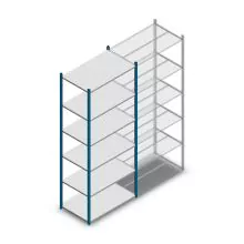 Fachbodenregal Medium Duty 2500x1000x600 mm (hxbxt) 6 Ebenen blau Anfangsregal