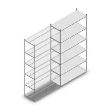 Fachbodenregal Medium Duty 2500x1300x500 mm (hxbxt) 6 Ebenen verzinkt Anbauregal