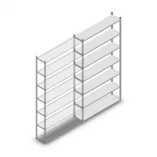 Fachbodenregal Medium Duty 3000x1300x300 mm (hxbxt) 7 Ebenen verzinkt Anbauregal