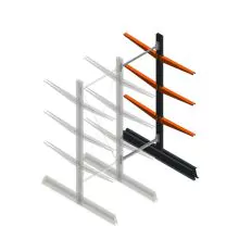 Leichtes doppelseitiges Kragarmregal 2000x750x600 mm (H x B x T) 3 Ebenen Anbauregal