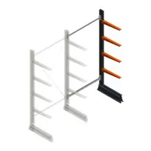 Leichtes Einseitiges Kragarmregal 2000x1000x500 mm (hxbxt) 4 Ebenen Anbauregal