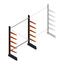 Leichtes einseitiges Kragarmregal 2000x1500x500 mm (hxbxt) 5 Ebenen Anfangsregal