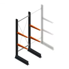 Leichtes Kragarmregal einseitig 2000x750x600 mm (hxbxt) 2 Ebenen Anfangsregal