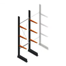 Leichtes Kragarmregal einseitig 2500x750x500 mm (hxbxt) 3 Ebenen Anfangsregal