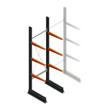 Leichtes Kragarmregal einseitig 2500x750x600 mm (hxbxt) 3 Ebenen Anfangsregal