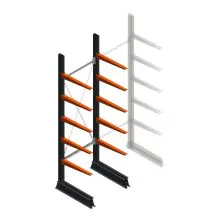Leichtes Kragarmregal einseitig 2500x750x600 mm (hxbxt) 5 Ebenen Anfangsregal