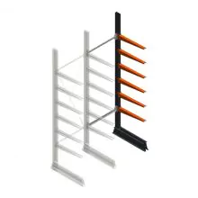 Leichtes Kragarmregal einseitig 2500x750x600 mm (hxbxt) 6 Ebenen Anbauregal