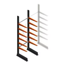 Leichtes Kragarmregal einseitig 2500x750x600 mm (hxbxt) 6 Ebenen Anfangsregal