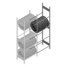 Heavy Duty Reifenregal 2500x1000x500 mm (hxbxt) 4 Ebenen Anbauregal