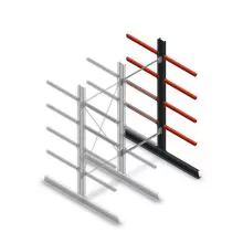 Mittleres Kragarmregal beidseitig 2500x1000x800 mm (hxbxt) 4 Ebenen Anbauregal