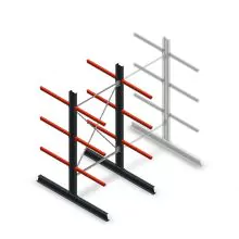 Mittleres Kragarmregal doppelseitig 2500x1250x800 mm (hxbxt) 3 Ebenen Anfangsregal