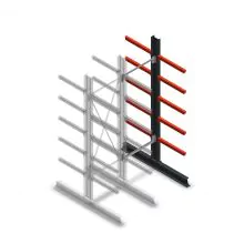 Mittleres Kragarmregal beidseitig 2500x750x600 mm (hxbxt) 5 Ebenen Anbauregal