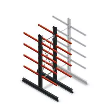 Mittleres Kragarmregal doppelseitig 2500x750x800 mm (hxbxt) 4 Ebenen Anfangsregal