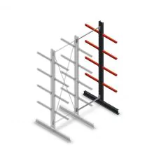 Mittleres Kragarmregal beidseitig 3000x1000x600 mm (hxbxt) 4 Ebenen Anbauregal