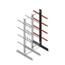 Medium Kragarmregal doppelseitig 3000x750x600 mm (hxbxt) 4 Ebenen Anbauregal