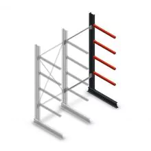 Mittleres Kragarmregal einseitig 2500x1000x800 mm (hxbxt) 4 Ebenen Anbauregal