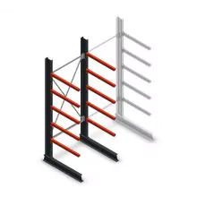 Mittleres Kragarmregal einseitig 2500x1000x800 mm (hxbxt) 5 Ebenen Anfangsregal