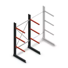 Mittleres Kragarmregal einseitig 2500x1250x800 mm (hxbxt) 3 Ebenen Anfangsregal