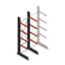 Medium Kragarmregal einseitig 2500x750x600 mm (hxbxt) 4 Ebenen Anfangsregal