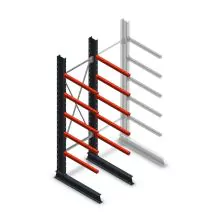 Mittlere Kragarmregal einseitig 2500x750x800 mm (hxbxt) 5 Ebenen Anfangsregal