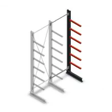 Mittleres Kragarmregal einseitig 3000x1000x600 mm (hxbxt) 6 Ebenen Anbauregal