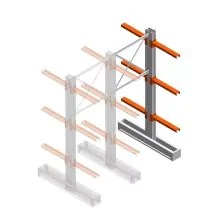 Mittleres Kragarmregal IT doppelseitig 2455x1000x600 mm (hxbxt) 3 Ebenen Anbauregal