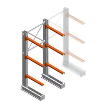 Mittleres Kragarmregal IT einseitig 2455x1000x800 mm (hxbxt) 3 Ebenen Anfangsregal