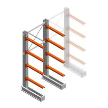 Mittel Kragarmregal IT einseitig 2455x1000x800 mm (hxbxt) 4 Ebenen Anfangsregal