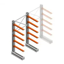 Mittleres Kragarmregal IT einseitig 2455x1200x800 mm (hxbxt) 5 Ebenen Anfangsregal