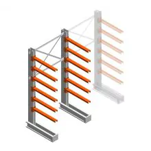 Mittleres Kragarmregal IT einseitig 2455x1200x800 mm (hxbxt) 6 Ebenen Anfangsregal