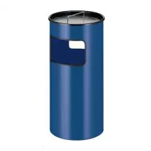 Metall-Asche-Papierkorb 50 Liter Blau