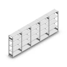 Vorteilsreihe Fachbodenregal Schwerlast 2000x5000x400 mm (hxbxt) 5 Ebenen 150 kg