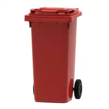 Abfallbehälter, mobiler Rollcontainer 120 Liter rot